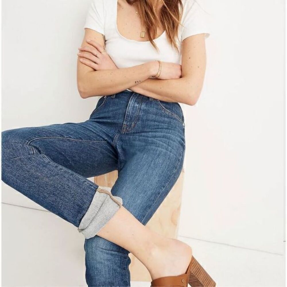 Madewell Womens High Rise Slim Boy Jean Sz 25 #J8735 Blue Relaxed Fit